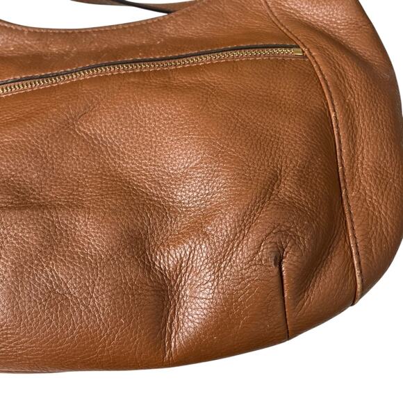 Michael Kors Crossbody Bag Pebbled Leather Fringe Tassel Gold Tone Hardware Logo - Picture 11 of 16